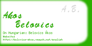 akos belovics business card