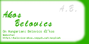 akos belovics business card
